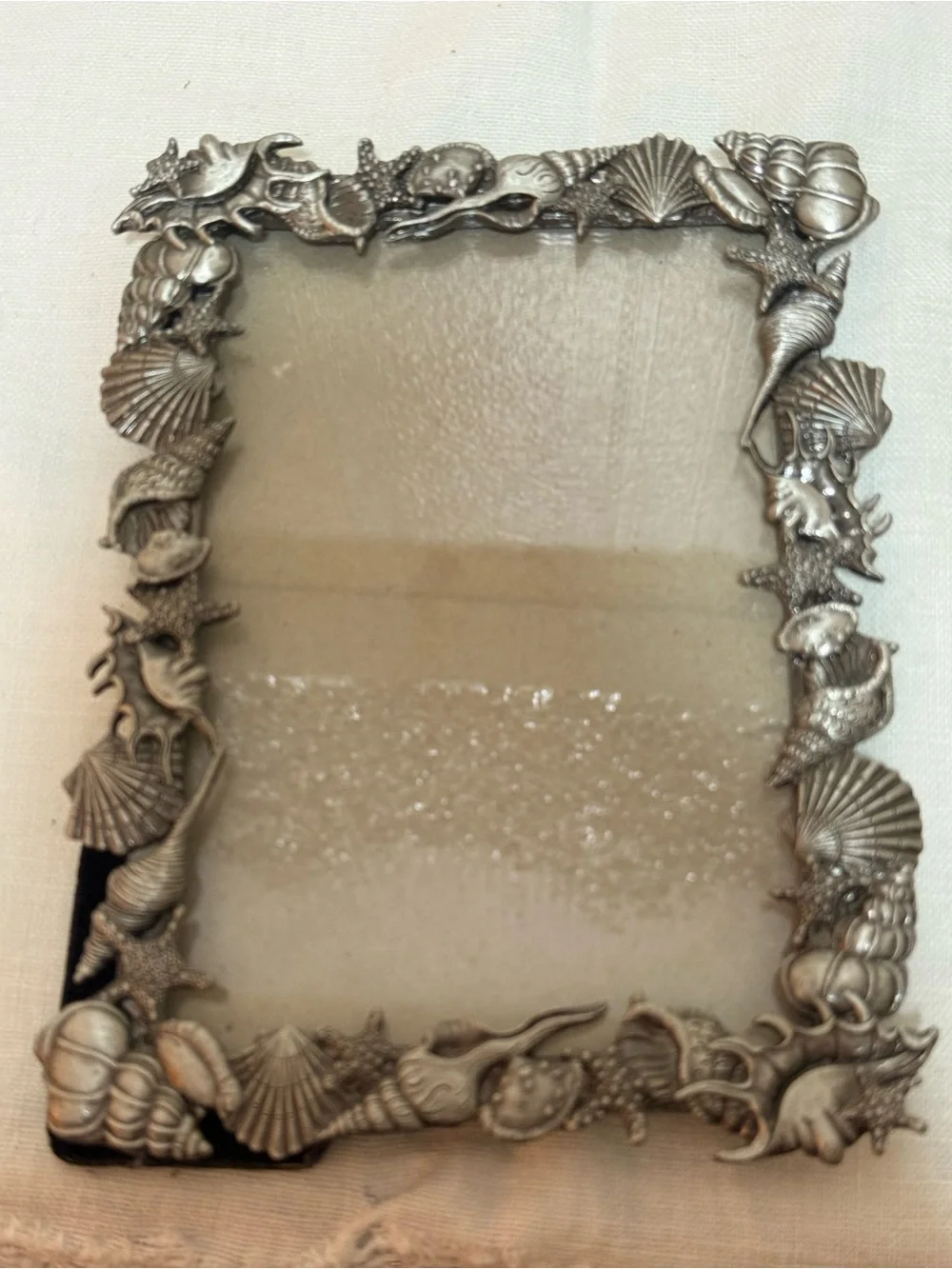 Seashell Accent Picture Frame in Metallic Silver
